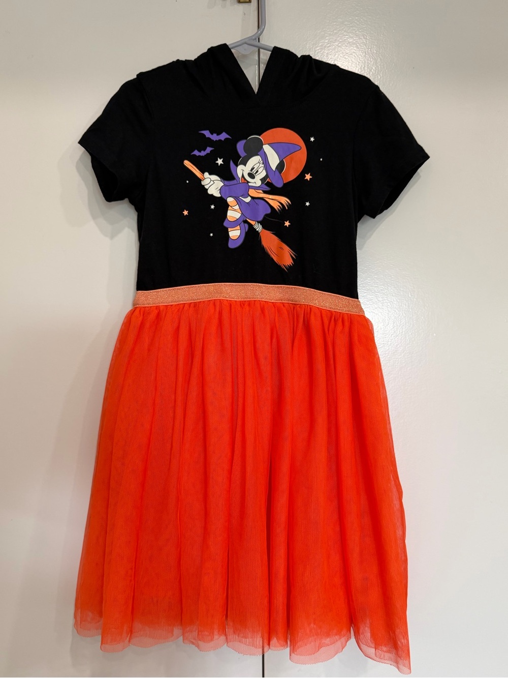 Disney Minnie Mouse Halloween Witch Tulle Tutu Dress with Minnie Ears Hood